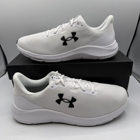 Under Armour Charged Pursuit 4 Running Shoes Mens Sz 9 White Sneaker 3028254-100 main image 5